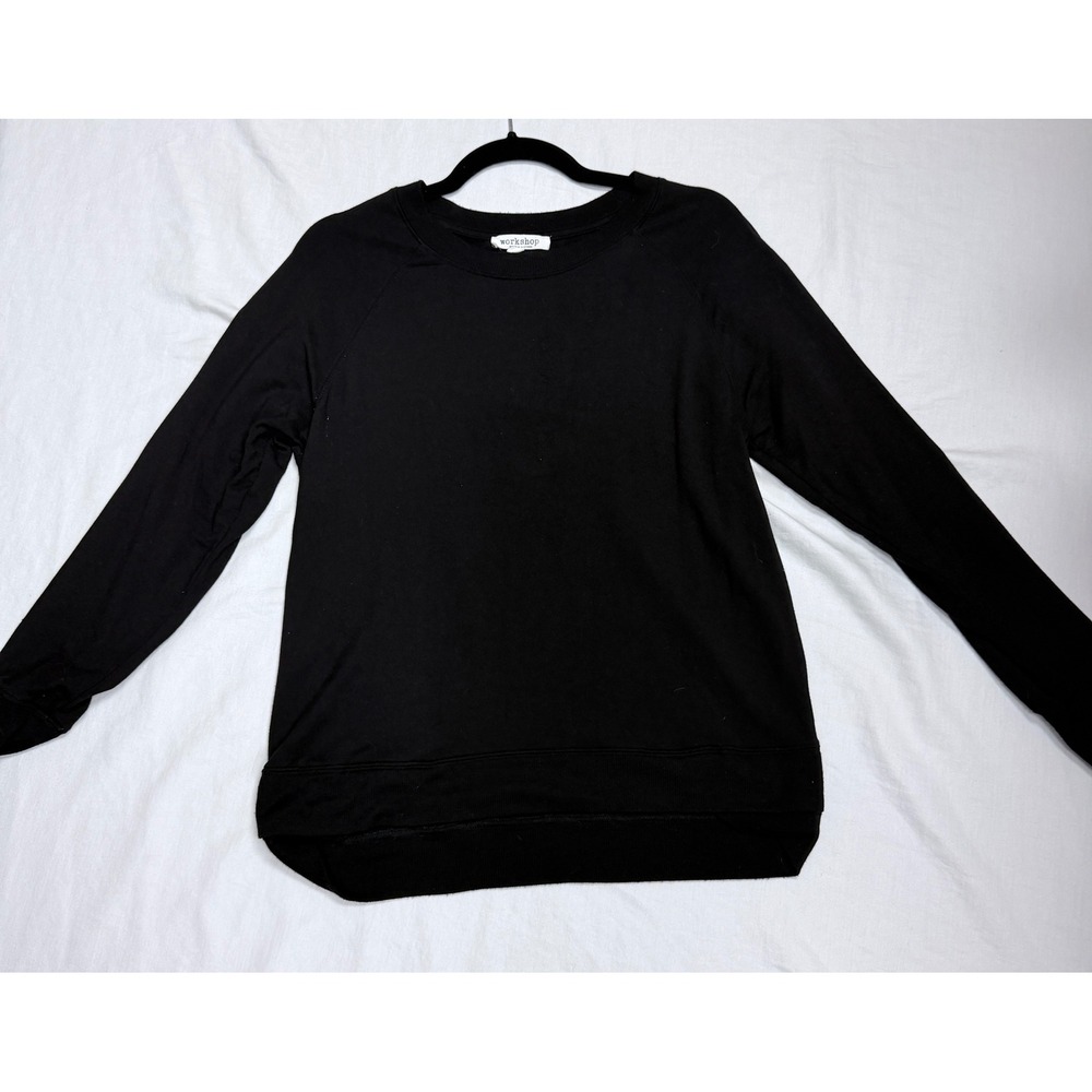 Workshop Republic Clothing Womens Black Modal Blend Raglan Sweatshirt Size M